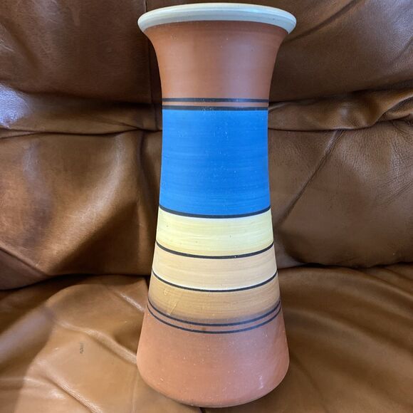 Vintage Pottery David Greenbaum Signed Jar Vase Red Clay Ceramic S.W.  Motif - Picture 1 of 7